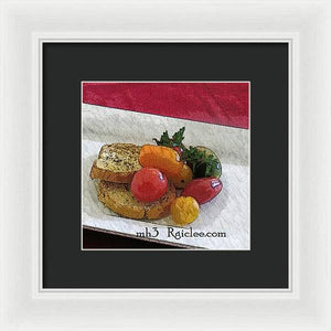 Baby heirloom with crostini - Framed Print