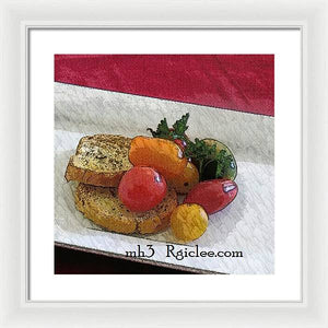 Baby heirloom with crostini - Framed Print