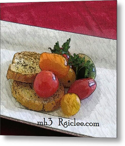 Baby heirloom with crostini - Metal Print