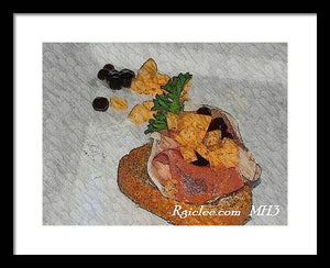 Balsamic caviar and cantaloupe - Framed Print