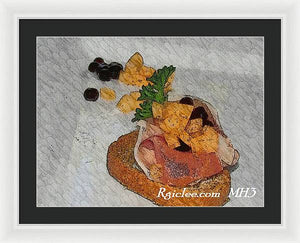 Balsamic caviar and cantaloupe - Framed Print