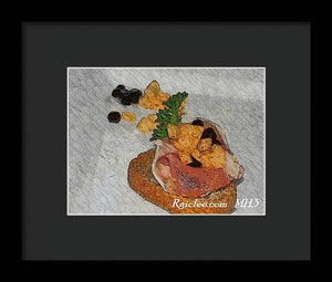 Balsamic caviar and cantaloupe - Framed Print