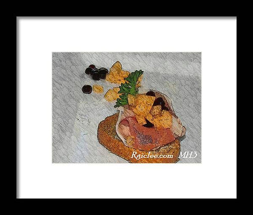 Balsamic caviar and cantaloupe - Framed Print