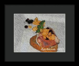 Balsamic caviar and cantaloupe - Framed Print