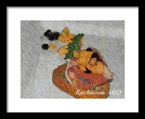 Balsamic caviar and cantaloupe - Framed Print