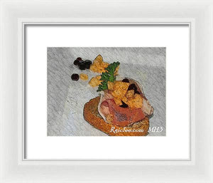 Balsamic caviar and cantaloupe - Framed Print