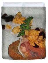 Load image into Gallery viewer, Balsamic caviar and cantaloupe - Duvet Cover