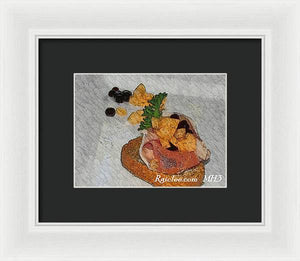 Balsamic caviar and cantaloupe - Framed Print