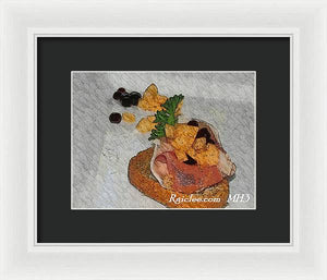 Balsamic caviar and cantaloupe - Framed Print