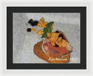 Balsamic caviar and cantaloupe - Framed Print