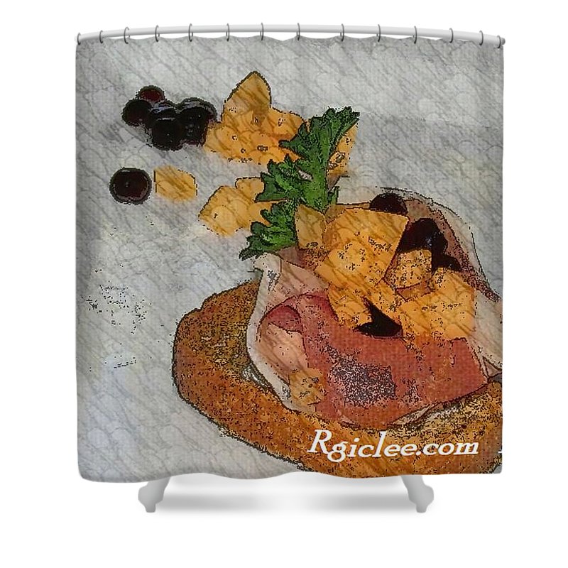 Balsamic caviar and cantaloupe - Shower Curtain