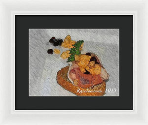 Balsamic caviar and cantaloupe - Framed Print