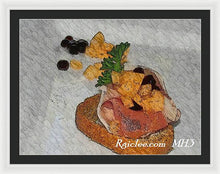 Load image into Gallery viewer, Balsamic caviar and cantaloupe - Framed Print