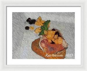 Balsamic caviar and cantaloupe - Framed Print