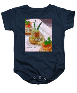 Crab on crostini - Baby Onesie