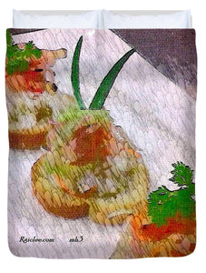 Crab on crostini - Duvet Cover