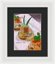 Load image into Gallery viewer, Crab on crostini - Framed Print