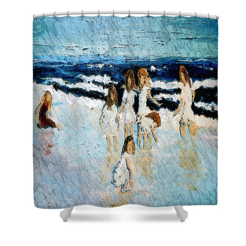 Family at the beach - Shower Curtain