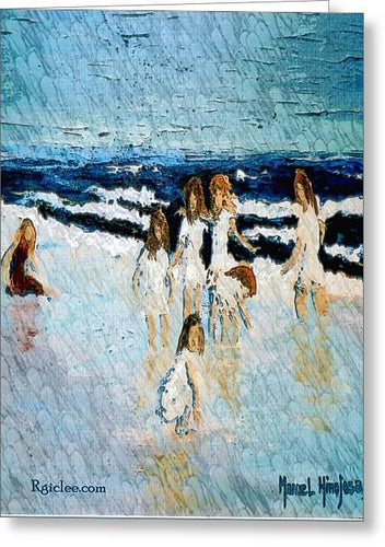 Family at the beach - Greeting Card