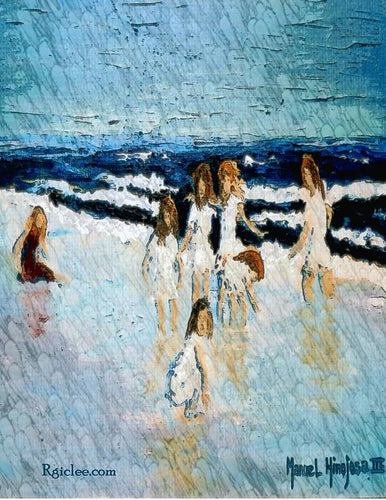 Family at the beach - Art Print