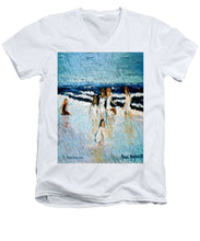 Load image into Gallery viewer, Family at the beach - Men&#39;s V-Neck T-Shirt