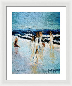 Family at the beach - Framed Print