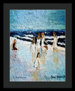 Family at the beach - Framed Print