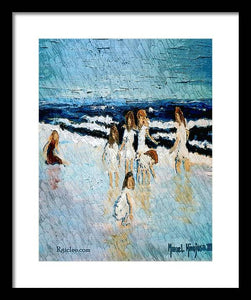 Family at the beach - Framed Print