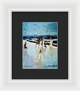 Family at the beach - Framed Print