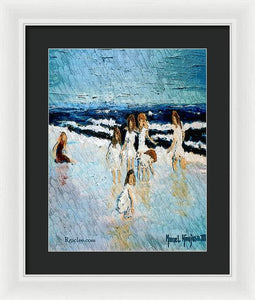 Family at the beach - Framed Print