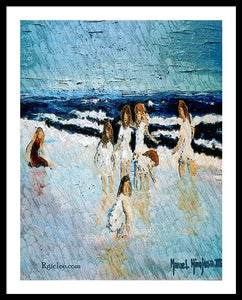 Family at the beach - Framed Print