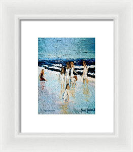 Family at the beach - Framed Print