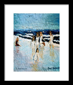 Family at the beach - Framed Print