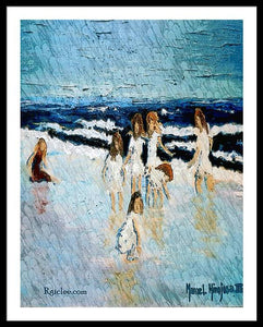 Family at the beach - Framed Print