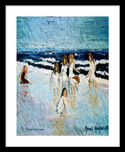 Family at the beach - Framed Print