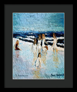 Family at the beach - Framed Print